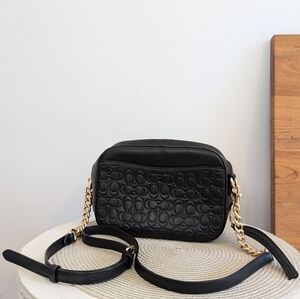 COACH Camera Bag in Signature Embossed Leather